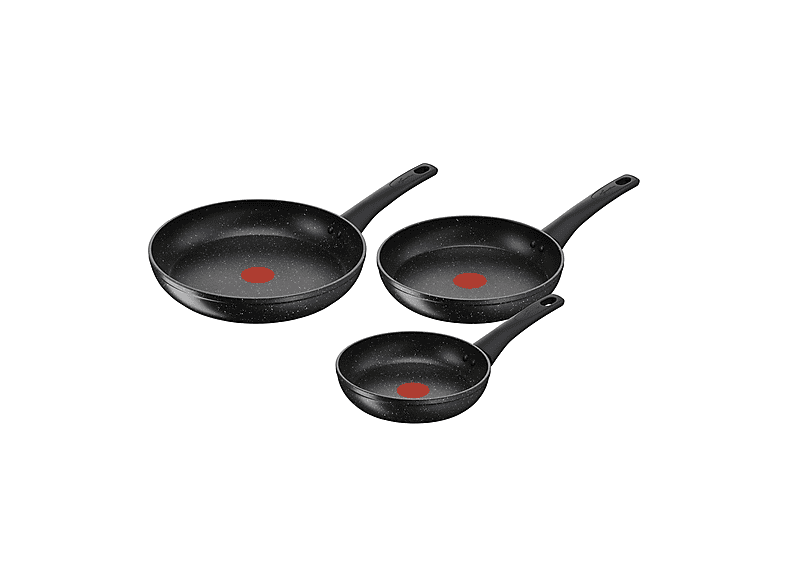 Set padelle LAGOSTINA Cucina Facile, 3 pezzi, Non adatta per piani a Induzione, Ø 20/24/28 cm, Rivestimento Mineralis Antiaderente, Nero