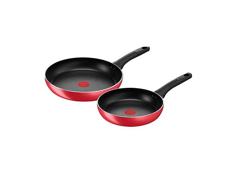 Set padelle LAGOSTINA Cucina Mediterranea, 2 pezzi, Compatibile con Induzione e Gas , Ø 24/28, Allumino, Rivestimento Titanium, Nero Rosso