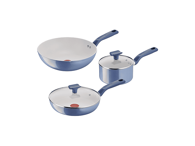 Set padelle LAGOSTINA Nettuno, 5 pezzi, Compatibile con Induzione e Gas, Ø 16/24/28 cm, Alluminio, Antiaderente