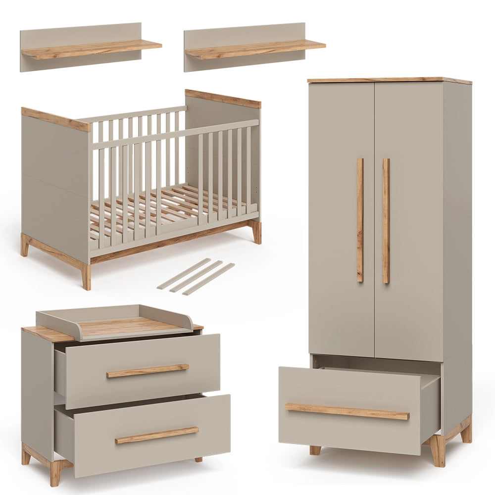 Set per cameretta Malia Cachemire/Rovere 5 parti Vitalispa