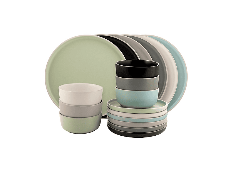 SET PIATTI H&H Servizio Tavola 18 Pezzi Bergen in Stoneware