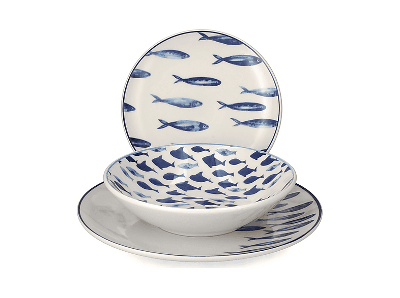 SET PIATTI H&H Servizio Tavola 18 Pezzi Ionic in Stoneware