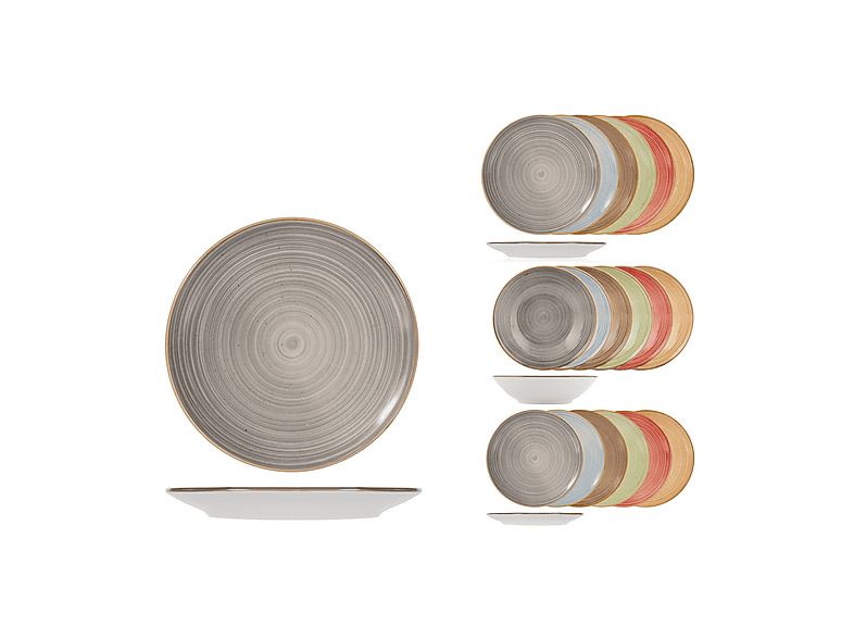 SET PIATTI H&H Servizio Tavola 18 Pezzi Opera in Stoneware