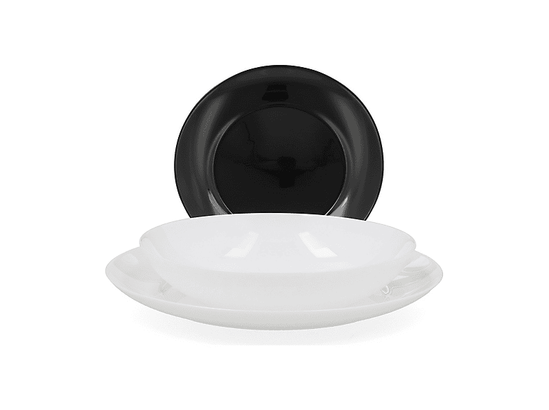 SET PIATTI H&H SERVIZIO TAVOLA 18PZ VETRO OPALE B&W