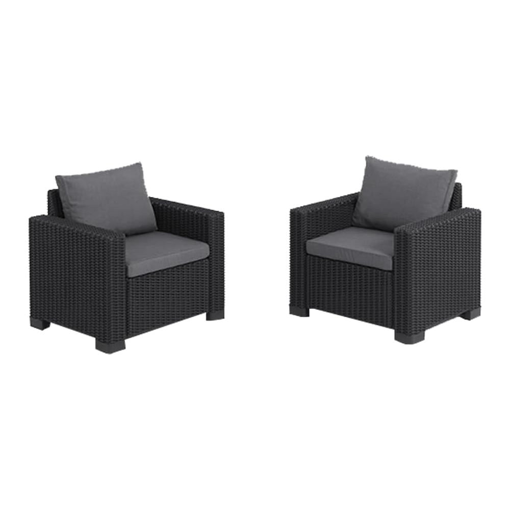 Set Poltrone da Esterno Keter California in Resina Colore: Grafite Set Poltrone da Esterno Keter California in Resina Colore: Grafite