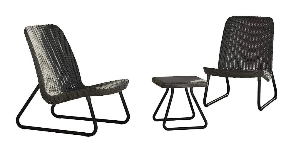 Set Salottino da Giardino Rio Patio Poltrone + Tavolino Graphite Keter Set Salottino da Giardino Rio Patio Poltrone + Tavolino Graphite Keter