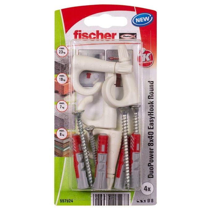 Set tasselli bimateriale con occhiolo aperto (8mm) Duopower Easy Hook ( 4 pz) 557924