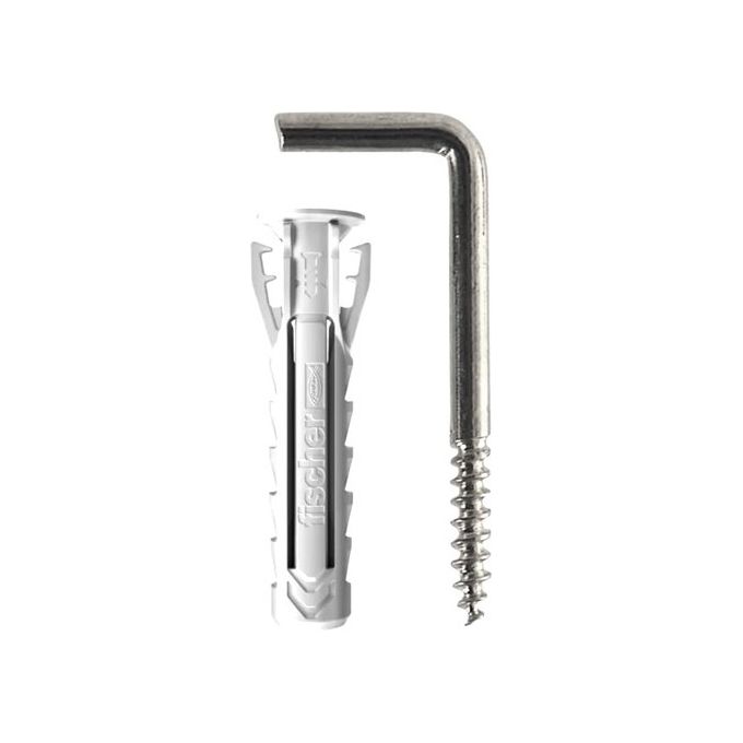 Set tasselli plastica con gancio appendiquadri (4mm) Sx Plus 4x20 G K ( 10 pz) Silver 567556