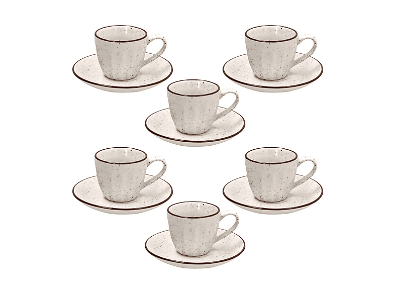 Set tazzine caffè con piattino TOGNANA NAIVE, per 6 persone, 12 pezzi, New Bone China, 70 ml, Beige Set tazzine caffè con piattino TOGNANA NAIVE, per 6 persone, 12 pezzi, New Bone China, 70 ml, Beige