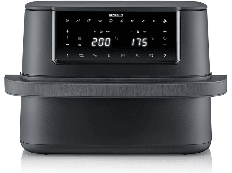 SEVERIN Friggitrice ad Aria Flex - FR2490 FRIGGITRICE AD ARIA, capacità 9 l, Max potenza 2600 W, 11 programmi, da 60 °C a 200 °C, Nero