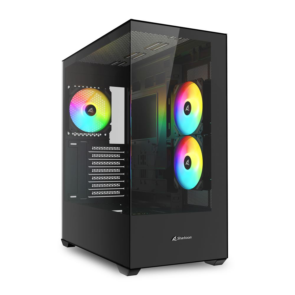 SHARKOON CASE SK6 ATX 2XU3 VETRO TEMPERATO TRRS 2XTG 3X120 ARGB