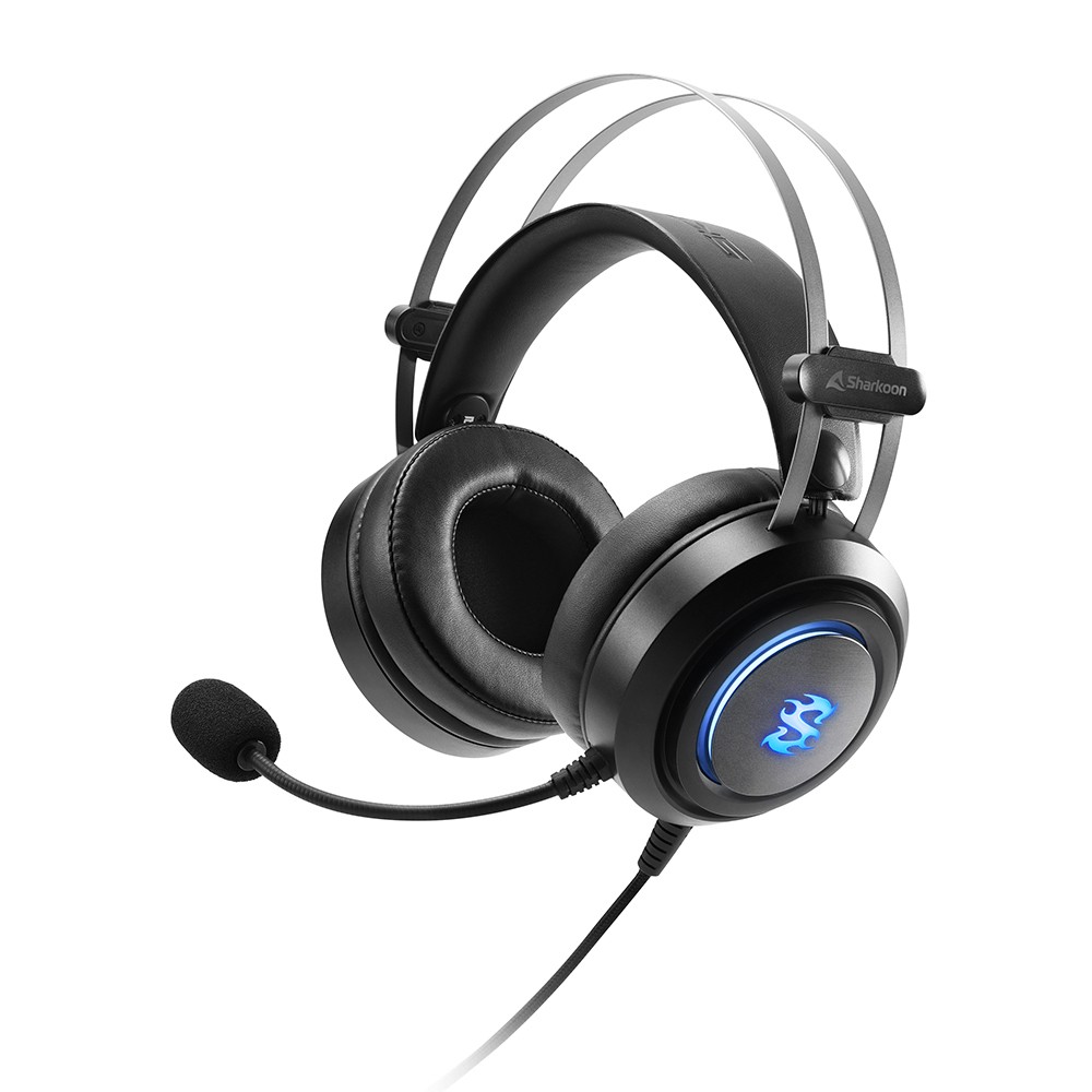 Sharkoon Cuffie Stereo Gaming Headset Usb Sound Card Virtual Sound 7.1 Rgb