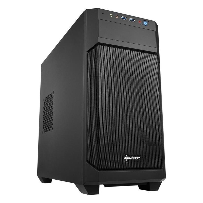 Sharkoon v1000 case mini-itx micro-atx audio in-out 1x120mm fan front 1x120mm fan rear