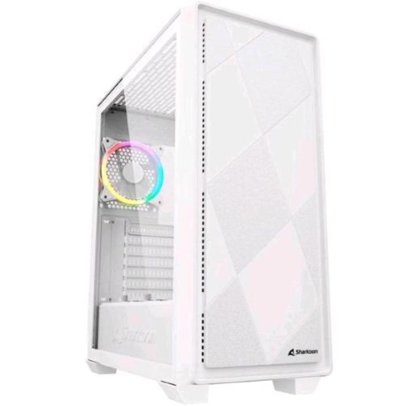 Sharkoon vs9 rgb case atx 3 ventole installate 120mm pannello in vetro temperato white