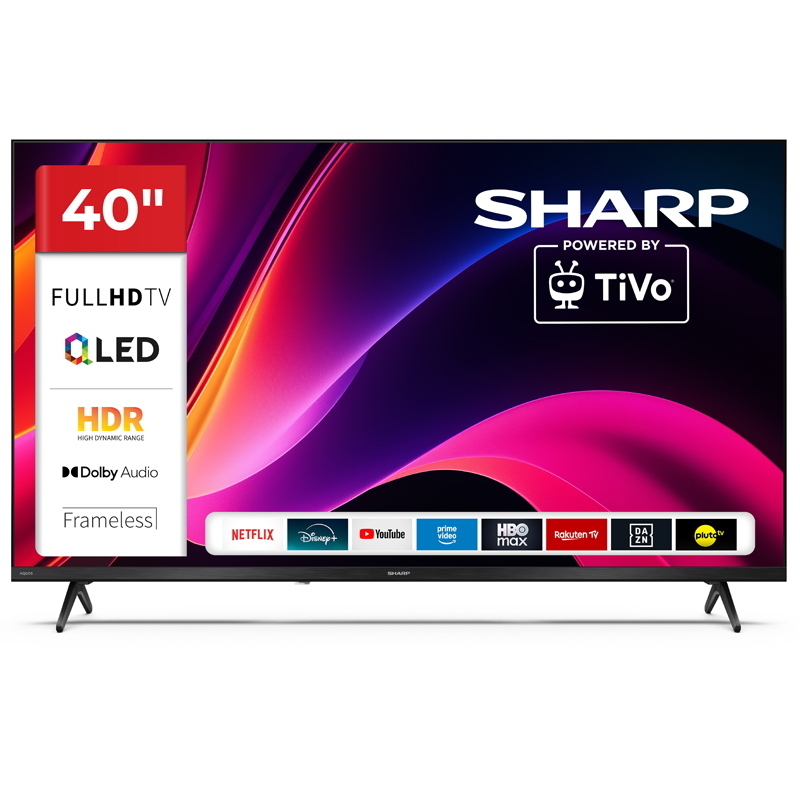 Sharp 40he3245e - 40 qled fhd - frameless - comp. tv sat - audio dolby digital+ / dts hd - chromecast - black - it Sharp 40he3245e - 40 qled fhd - frameless - comp. tv sat - audio dolby digital+ / dts hd - chromecast - black - it