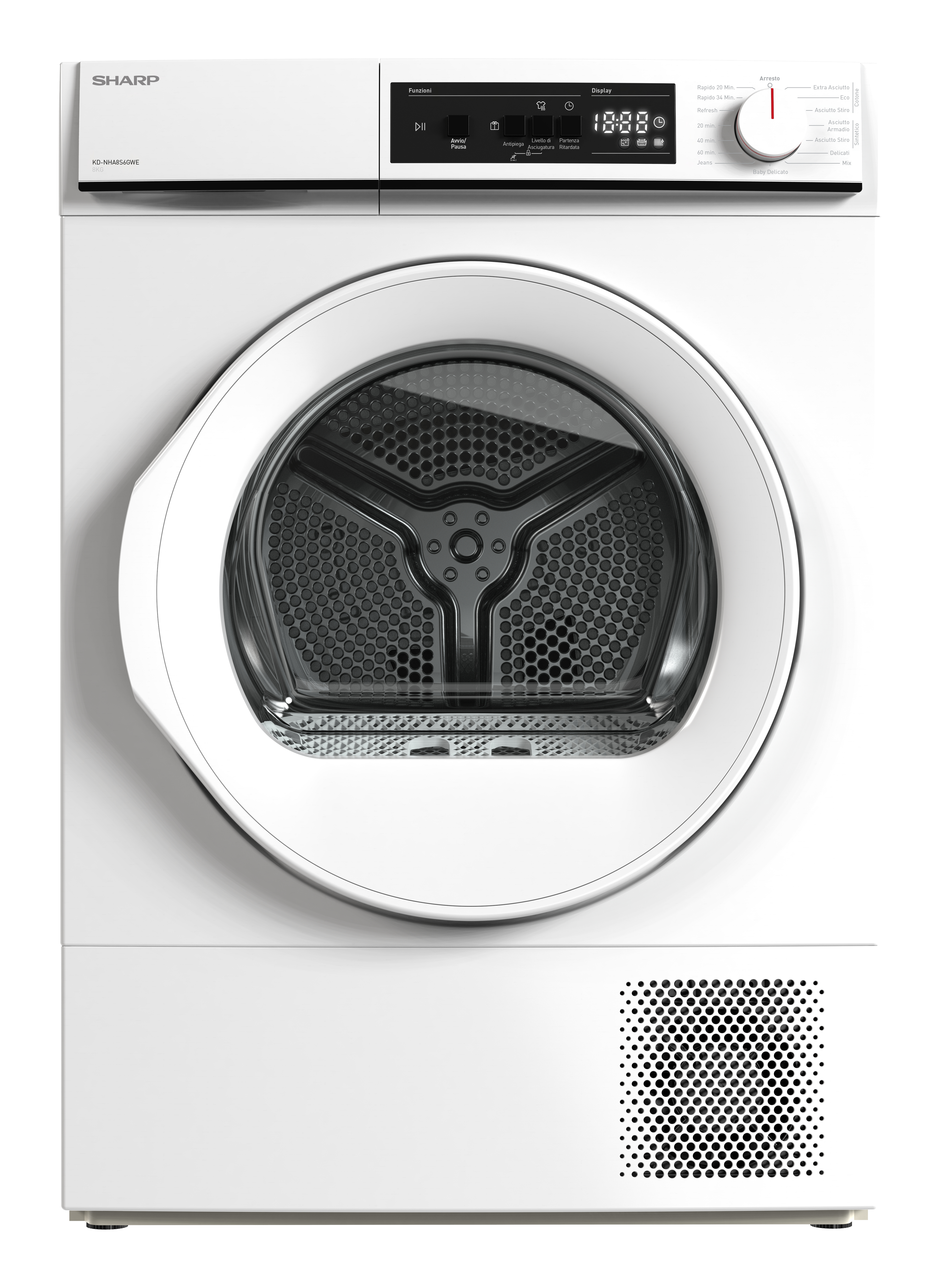Sharp - Asciugatrice Kd-nha8s6gwe 8kg Classe E-bianco