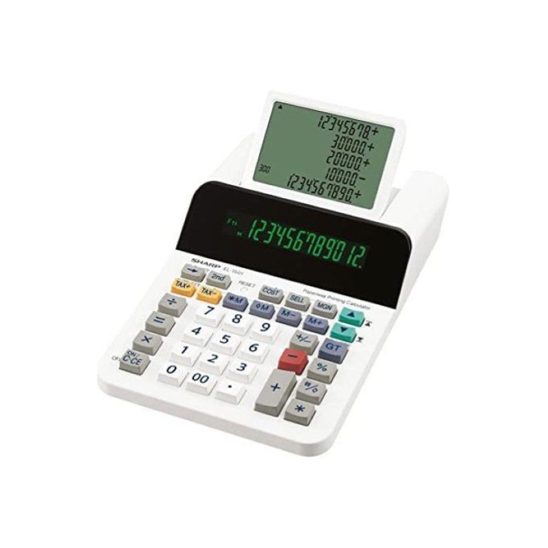 Sharp el-1501 calcolatrice da tavolo con display a 12 cifre 5 righe bianco