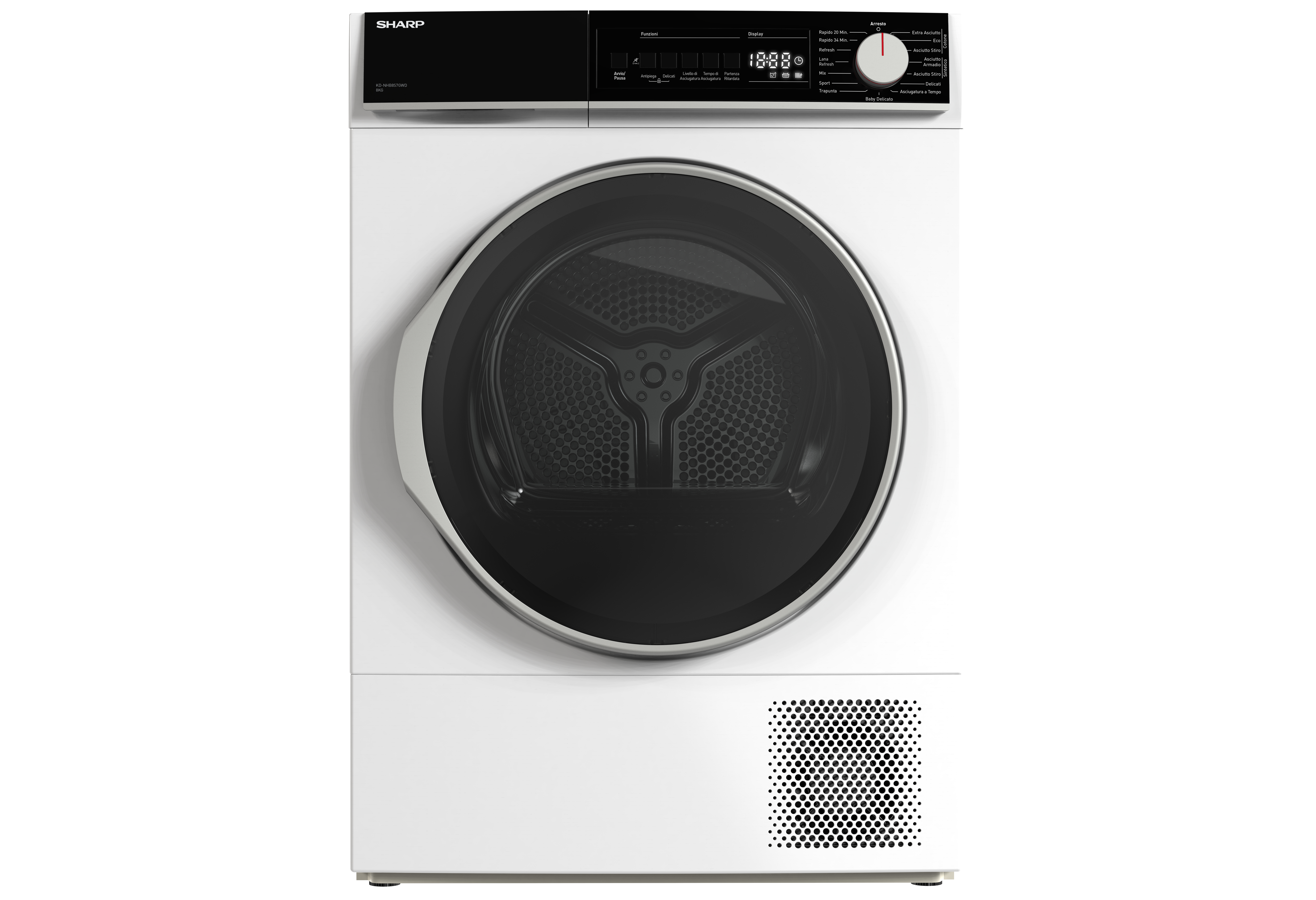Sharp KD-NHB8S7GWD asciugatrice Libera installazione Caricamento frontale 8 kg Bianco