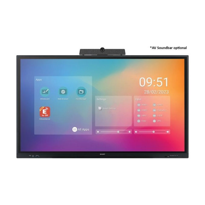 Sharp PN-LC862 Display Interattivo 86'' 4K Ultra HD Touchscreen Android Wi-Fi Nero Sharp PN-LC862 Display Interattivo 86'' 4K Ultra HD Touchscreen Android Wi-Fi Nero