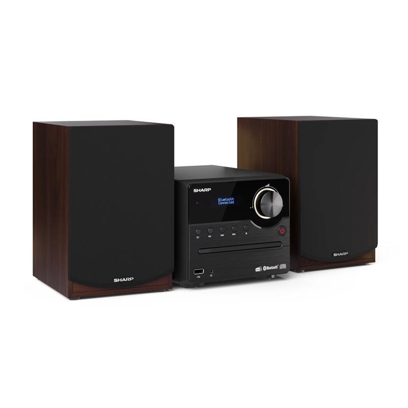 Sharp xl-b517d(br) micro hi-fi radio dab dab+ fm bluetooth cd-mp3 usb 45 w nero marrone