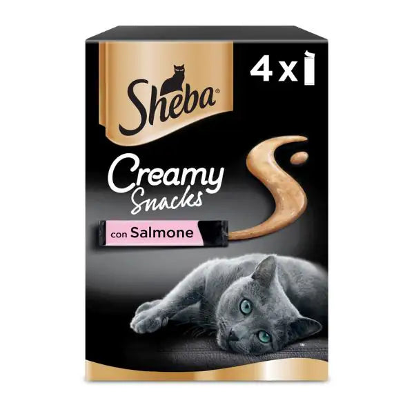 Sheba Creamy Snacks per gatti multipack 4x12 gr Salmone - confezione da 6 pezzi - 1° ORDINE? scegli tra BZR5 - BZR20 + 200 pt fedeltà