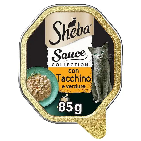 Sheba Creazioni speciali in salsa 85gr Tacchino e Verdure in salsa delicata - confezione da 22 pezzi - Cibo umido per gatti - 1° ORDINE? scegli tra BZR5 - BZR20 + 200 pt fedeltà