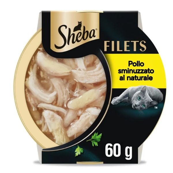 Sheba Filets in salsa 60 gr Pollo - confezione da 16 pezzi - Cibo umido per gatti - 1° ORDINE? scegli tra BZR5 - BZR20 + 200 pt fedeltà Sheba Filets in salsa 60 gr Pollo - confezione da 16 pezzi - Cibo umido per gatti - 1° ORDINE? scegli tra BZR5 - BZR20 + 200 pt fedeltà