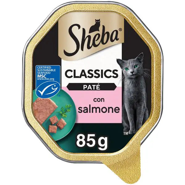 Sheba Patè classics 85gr Salmone - confezione da 22 pezzi - Cibo umido per gatti - 1° ORDINE? scegli tra BZR5 - BZR20 + 200 pt fedeltà