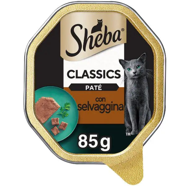 Sheba Patè classics 85gr Selvaggina - confezione da 22 pezzi - Cibo umido per gatti - 1° ORDINE? scegli tra BZR5 - BZR20 + 200 pt fedeltà