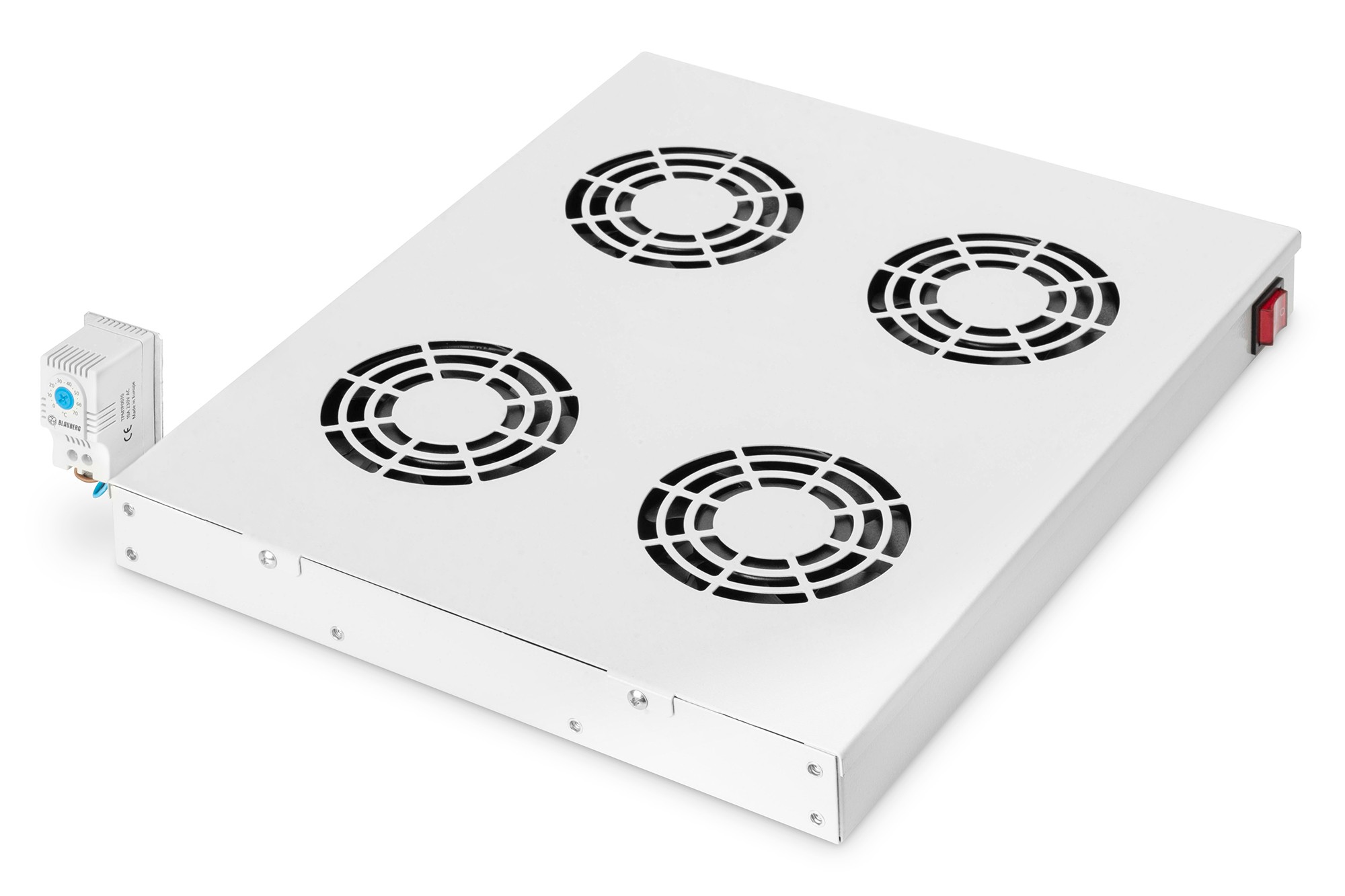 Sistema Di Ventilazione Con Termostato Montaggio Frontale In Armadi 19 Con 4 Ventole