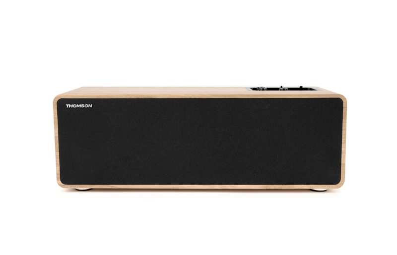 Sistema stereo multimediale Thomson - Potenza musicale 150 W - Bluetooth - TV RCA USB ingressi ottici - Telecomando - Finitura in legno e nero