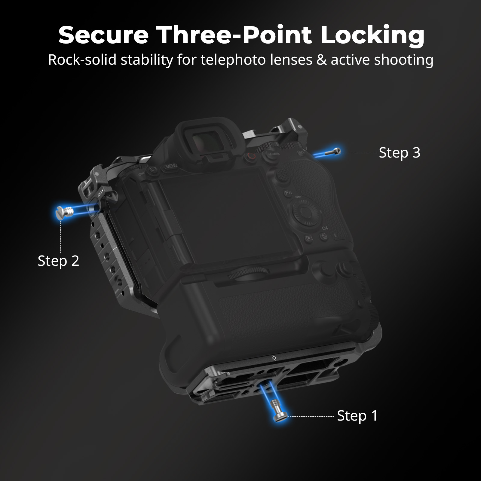 SmallRig A9 Cage per Alpha 1 II e Alpha 9 III con impugnatura verticale VG-C5 e piastra a sgancio rapido Arca-Swiss integrata per treppiede 5908