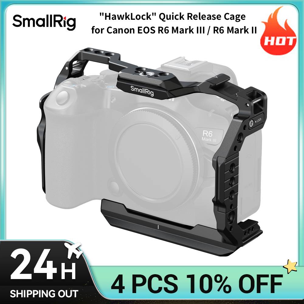 SmallRig EOS R6 Mark III Kit gabbia per fotocamera "HawkLock" Gabbia a sgancio rapido per Canon EOS R6 Mark III / R6 Mark II 5954