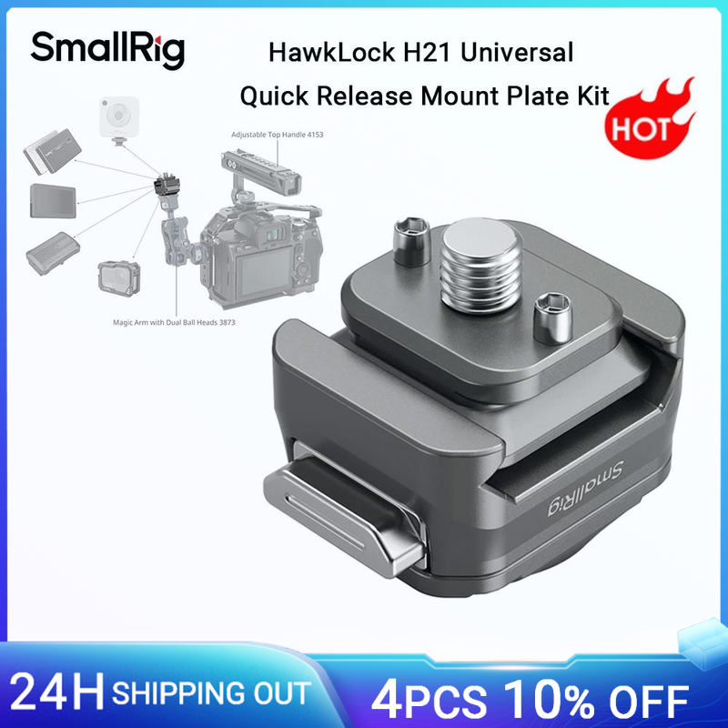 SmallRig HawkLock H21 Kit piastra di montaggio universale a sgancio rapido per monitor, action cam per Canon per fotocamera Sony -4491