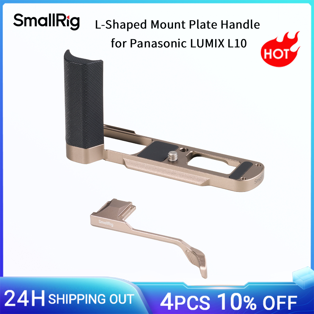 SmallRig Impugnatura a L per Panasonic LUMIX L10 in Titanio con Impugnatura in Silicone Integrata e Piastra a Sgancio Rapido Arca-Swiss