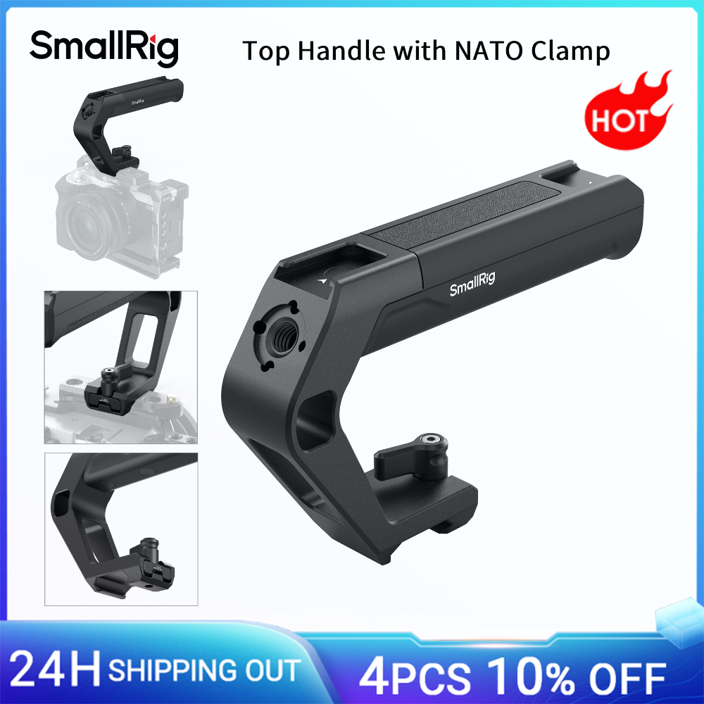 SmallRig Impugnatura Superiore con Morsetto NATO, Peso 119g, Impugnatura Portatile per Fotocamera Sony, Canon, Nikon fino a 10kg (22lb) 5977