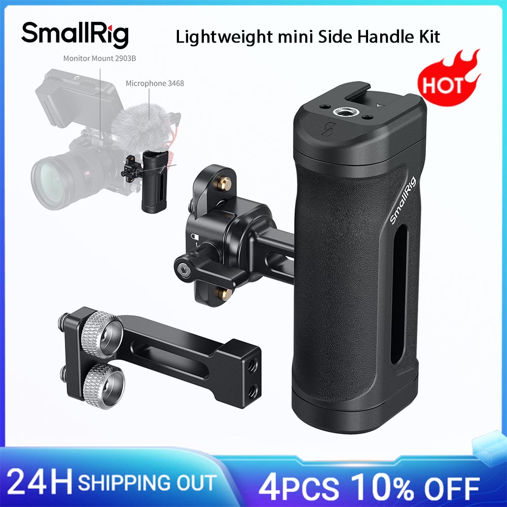 SmallRig Kit mini maniglia laterale leggera con fori filettati da 1/4"-20 e impugnatura con morsetto NATO per Sony per gabbia per fotocamera DSLR 5532 SmallRig Kit mini maniglia laterale leggera con fori filettati da 1/4"-20 e impugnatura con morsetto NATO per Sony per gabbia per fotocamera DSLR 5532