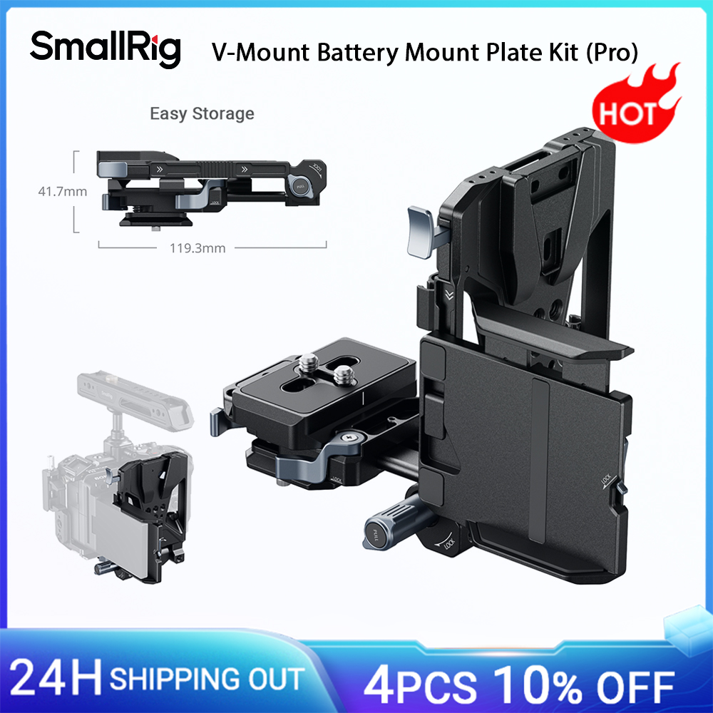SmallRig Kit piastra di montaggio batteria V-Mount Pro per Sony per Canon per fotocamera DSLR con staffa di protezione schermo LCD Arca-Swiss Plate
