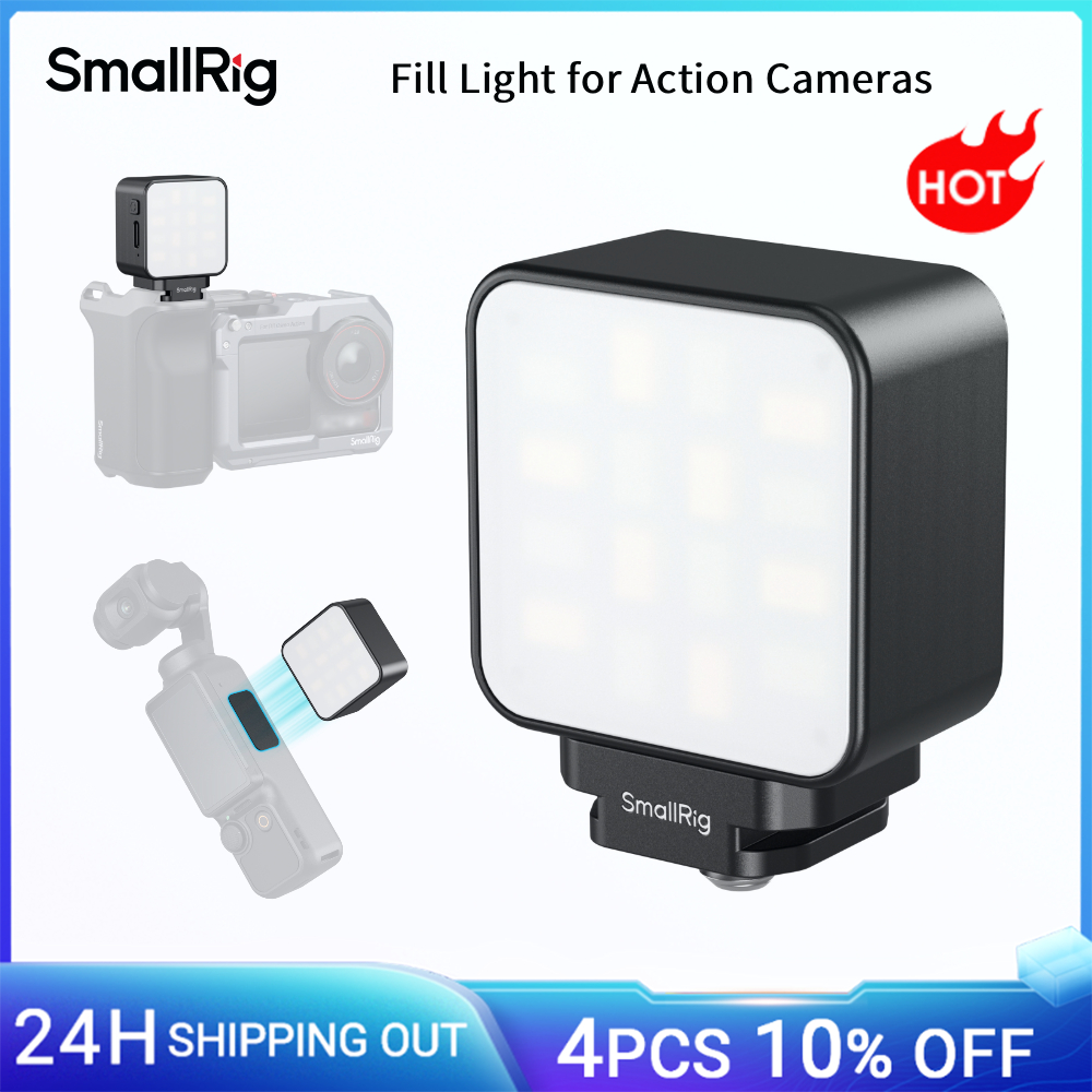 SmallRig Luce di Riempimento per Action Cam, Montaggio Magnetico e Cold Shoe, 3 Impostazioni di Temperatura Colore per Registrazioni Selfie e Vlog 5446