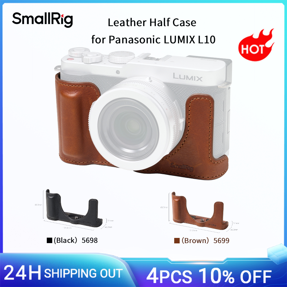 SmallRig LUMIX L10 Custodia in Pelle a Mezza Scocca per Panasonic LUMIX L10, Marrone/Nero con Foro Filettato Integrato 1/4"-20, Estetica Retrò -5699 SmallRig LUMIX L10 Custodia in Pelle a Mezza Scocca per Panasonic LUMIX L10, Marrone/Nero con Foro Filettato Integrato 1/4"-20, Estetica Retrò -5699