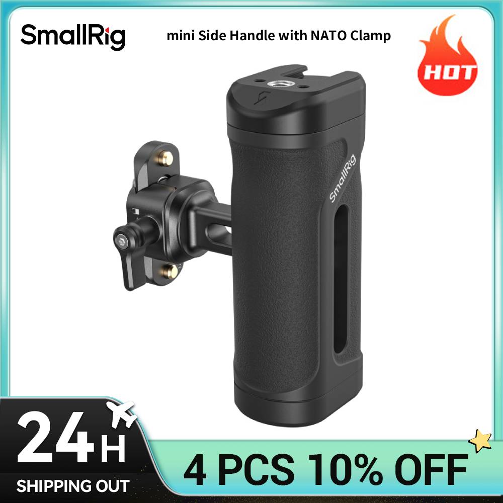 SmallRig Mini Impugnatura Laterale con Morsetto NATO per Gabbie Fotografiche, Compatibile con Bracci Magici, Microfoni, Supporti per Monitor, Luci 5947