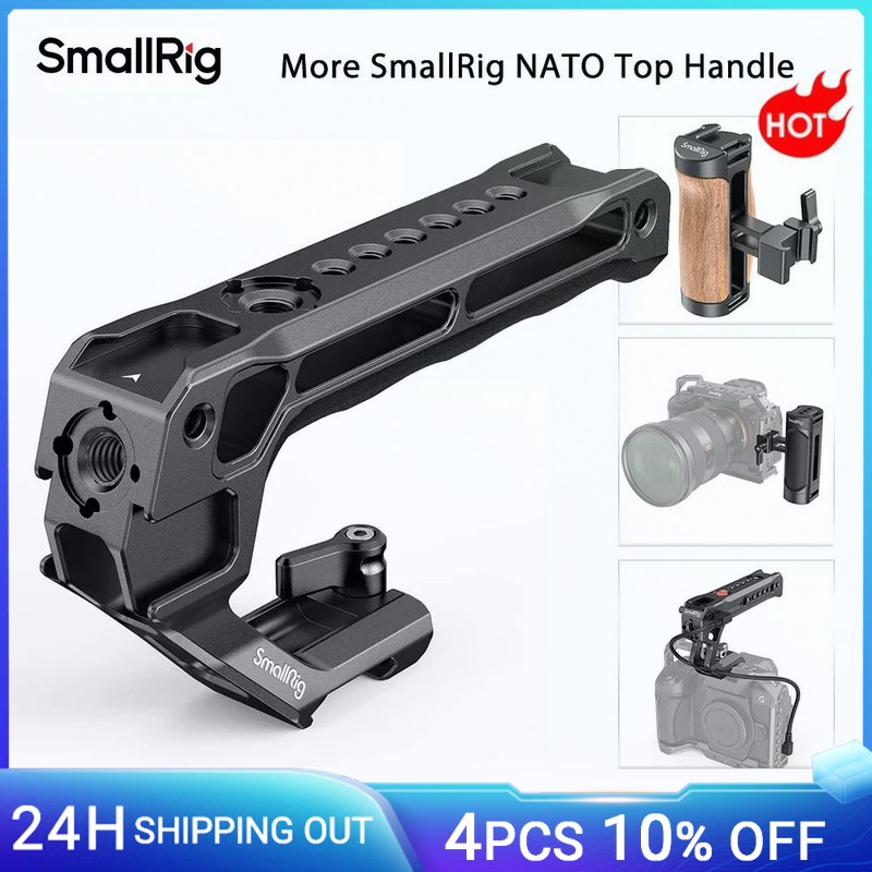 SmallRig NATO Top Handle Grip NATO a sgancio rapido per Sony per DSLR Camera Cage Universal w Cold Shoe per Light Monitor Mic -3766