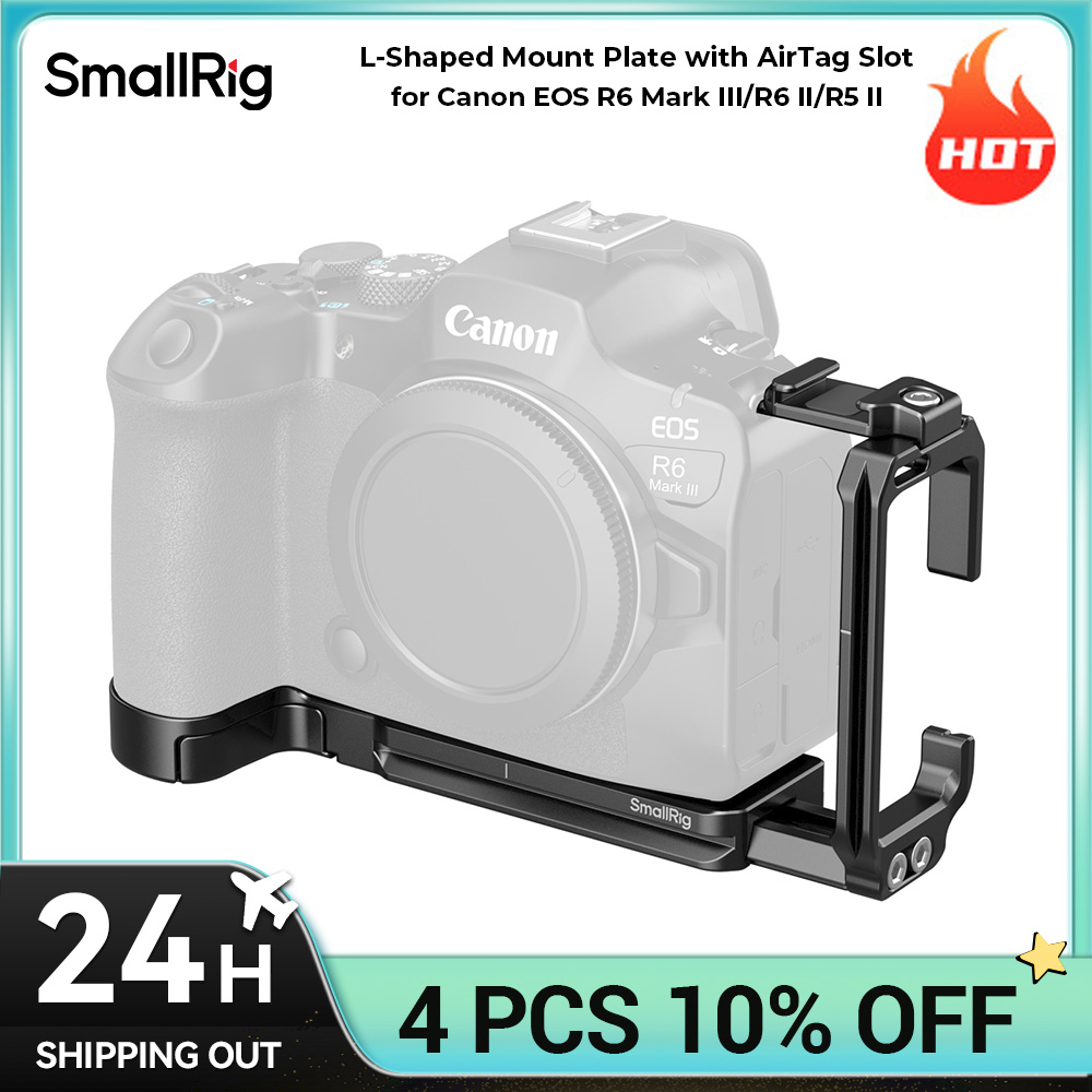 SmallRig R6 Mark III / R6 Mark II Piastra di montaggio a L con slot AirTag per Canon EOS R6 Mark III / R6 Mark II / R5 Mark II 5962
