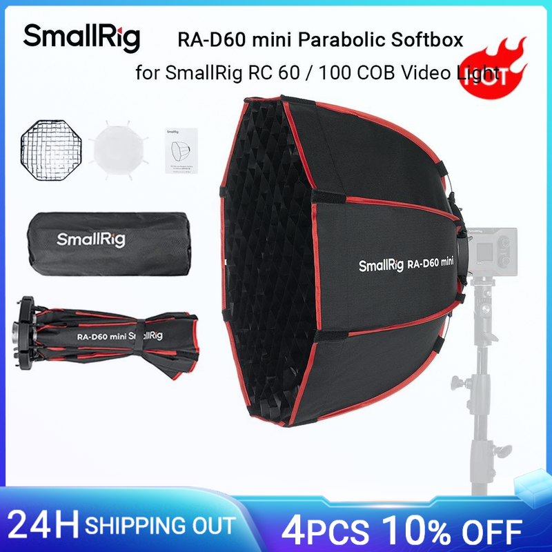 SmallRig RA-D60 mini Softbox parabolico, con griglia a nido d'ape, per luce Video COB RC 60/100, per lampada Flash per Studio fotografico-4682