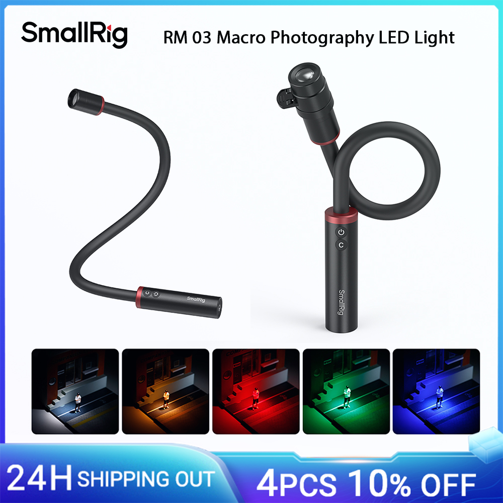 SmallRig RM 03 Luce LED per fotografia macro con diffusore Faretto per interni a 4 foglie, uscita a 5 colori ad alta luminosità per video -5480