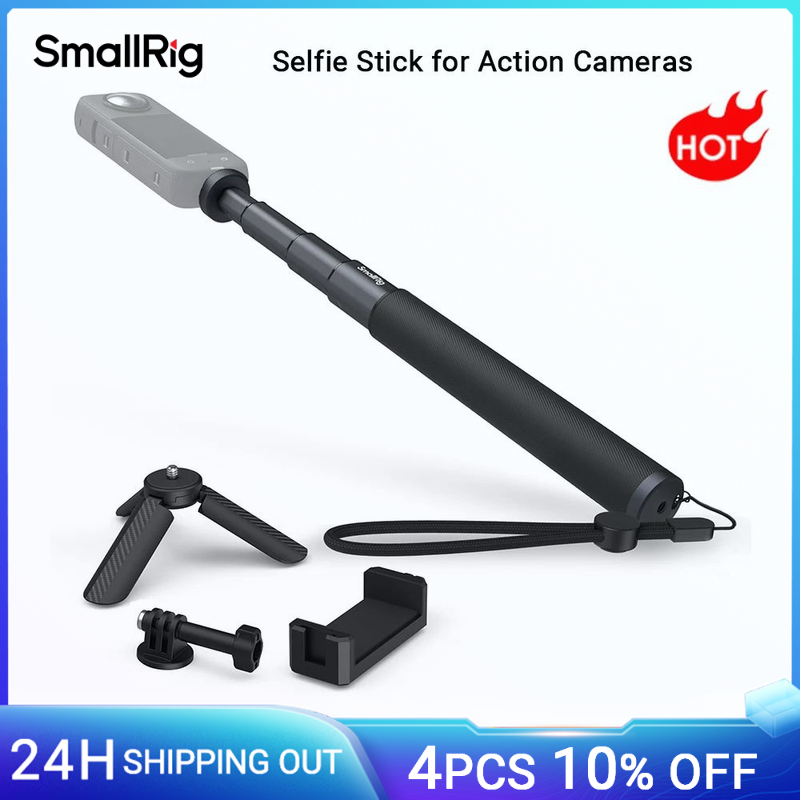 SmallRig Selfie Stick per Action Cameras Supporto Smartphone per GoPro 12 10 9 8 per Insta360 X3 per DJI Action 3 per AKASO -5403
