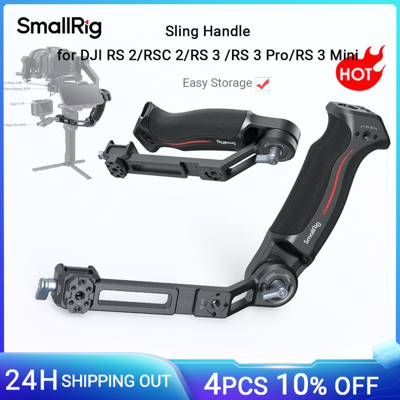 SmallRig Sling Doppia impugnatura/Supporto per monitor/Accessorio morsetto NATO per stabilizzatore DJI RS 4 Mini / RS3/ RS3 Pro/ RS4 Pro/RS4 3028B