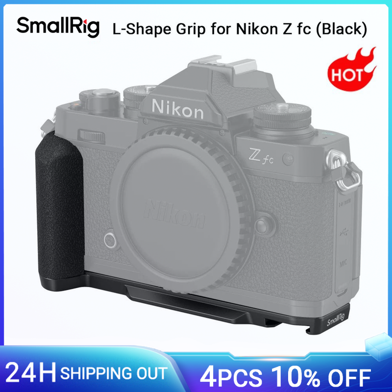 SmallRig Zfc Impugnatura a forma di L per Nikon Z fc Staffa a L nera con foro filettato da 1/4 "-20 Piastra a sgancio rapido per scarpa fredda per Arca