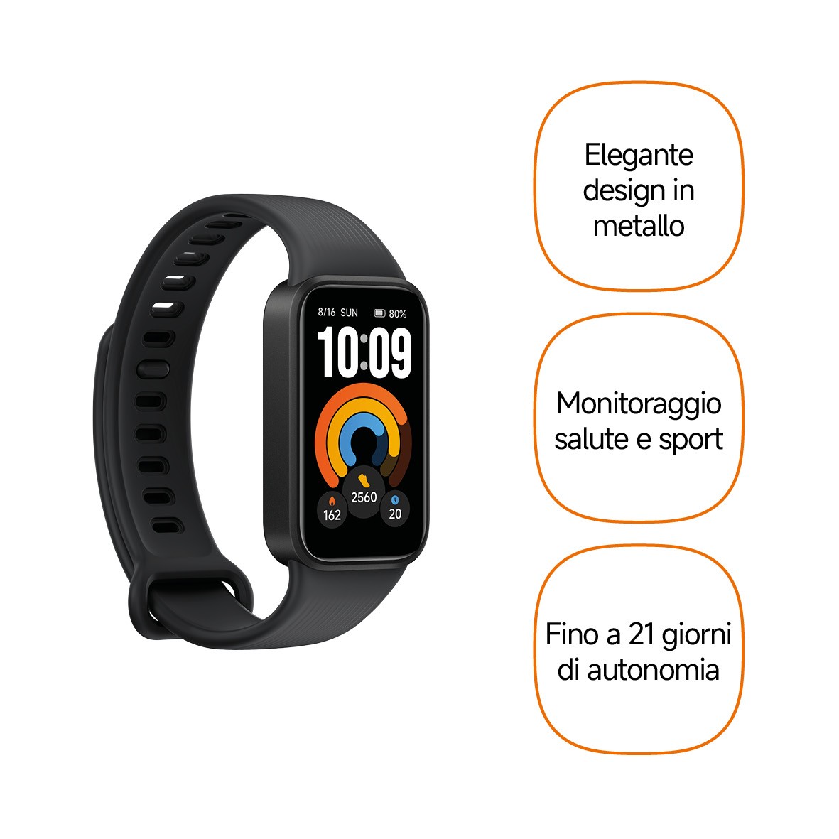 SMARTBAND XIAOMI Smart Band 11 Active , Durata batteria 504 h, Touchscreen, Compatibile con iOS, Android, Black