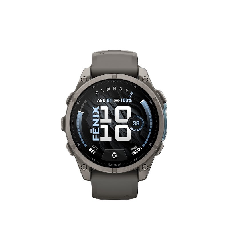 SMARTWATCH GARMIN fenix 9, 47mm, Bare Peb Gray , Durata batteria 696 h, Scocca in Polimeri fibrorinforzati con fondello titanio, Touchscreen, Compatibile iOS, Android, Titanio / Grigio